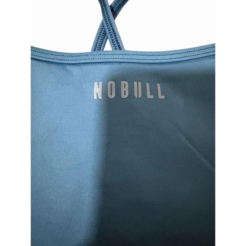 NoBull High Neck Sports Bra Steele Blue Activewear Yoga Women's Size Small - Picture 9 of 11